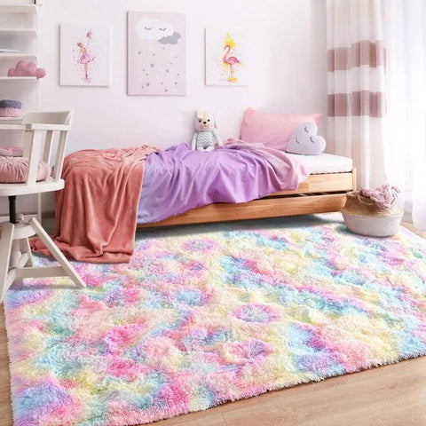 Large Area Rugs for Living Room Bedroom, Fluffy Kids Room Plush Shaggy Nursery Rug Furry Throw Carpets for Boys Girls