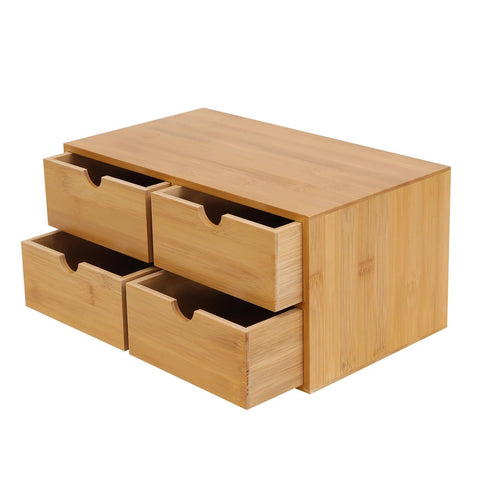 100% Original Bamboo Mini Bamboo Desk Drawer Tabletop Storage Organization Box for Office Home Desk Organizer