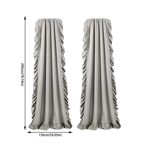 150*200cm Grey Elegant Classic Princess Style Lace Curtains Blackout Curtains For Hall Bedroom Living Room Home Decoration 2pcs