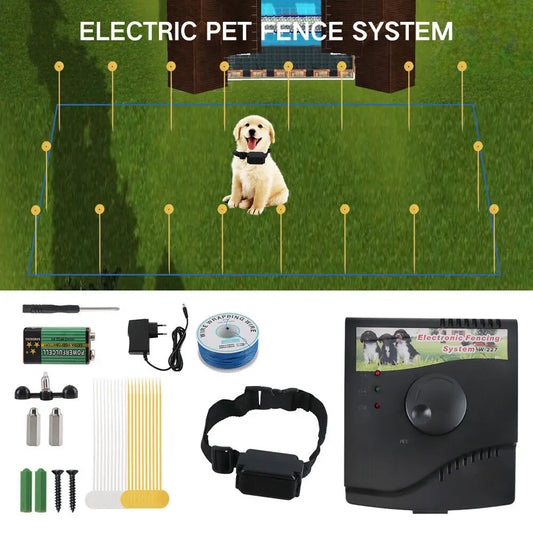 Electric Dog Fence System Pet Containment Shock Collar Yard Garden Waterproof