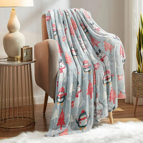 Christmas Luminous Soft Blanket with Lightweight and Breathable Material Suitable for Sofa Couch Bed