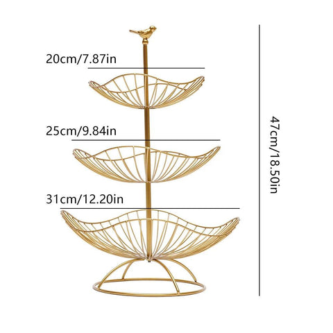 3 Tier Fruit Basket Stand, Fruit and Vegetable Storage Basket, Dessert Cake Stand, Table Centerpiece