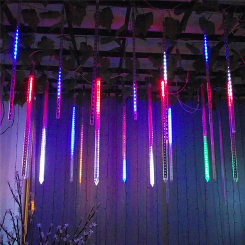 LED Meteor Shower Rain Lights Waterproof Falling Raindrop Fairy String Light for Christmas Decoration Holiday Party Patio Decor