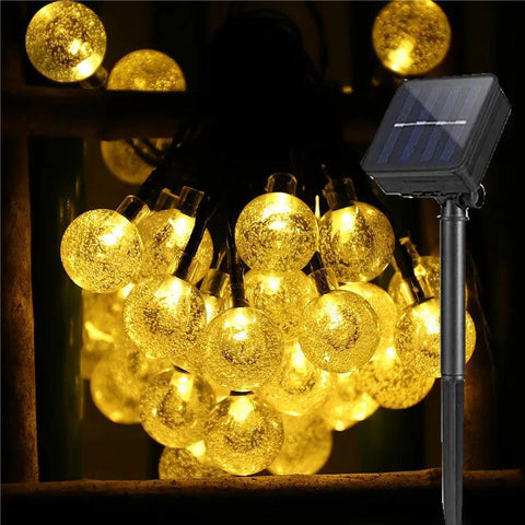 Solar Crystal Globe LED String Lights LED 8 Lighting Modes IP65 Fairy Light Christmas Garland For Garden Party Decor 1pc/2pcs