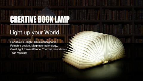 New Opulent, elegant and gorgeous customizable wooden desk lamp - Exquisite illuminated book stand with a glowing light for disc