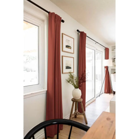 100% Blackout Shield Linen Blackout Curtains for Bedroom 96 Inches Long,Back Tab/Rod Pocket Living Room Drapes,