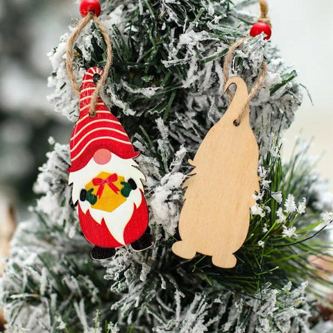 Christmas Gnomes Wooden Pendants Merry Christmas Decorations For Home 2024 Xmas Tree Christmas Ornaments Navidad New Year Gift