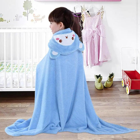 Cartoon Animal Baby Hooded Towels Fluffy Cuddly Blanket Bathrobe Ultra Absorbent Bath Towel With Ears For Babies Bathing