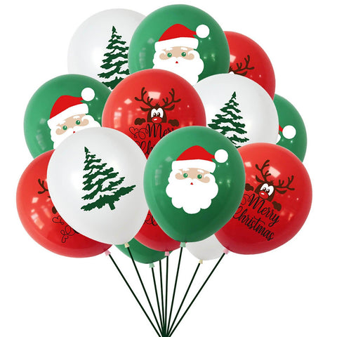 Latex Balloons Christmas Decoration Christmas Tree Santa Printed Balloons New Year Xmas for Home  Deco