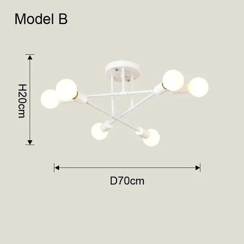 Nordic Minimalist Pendant Light Ceiling Lamp LED Chandelier Suitable for Bedrooms Living Rooms Black Gold Lighting Decoration