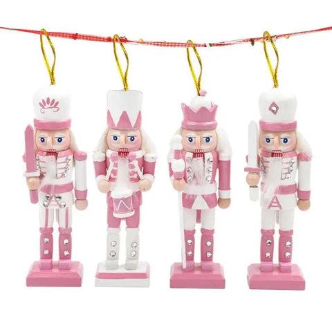 Nutcracker Puppet Ornaments Christmas Decoration Xmas Tree Nutcracker Pendant 2025 New Year Party Supplies 4pcs