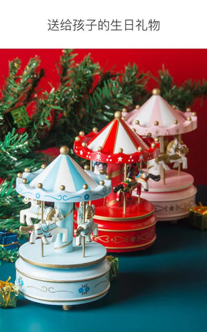 Christmas Decoration Ornaments Carousel Octave Box Music Box Birthday Gifts for Kids New Year Decorations Home Decor