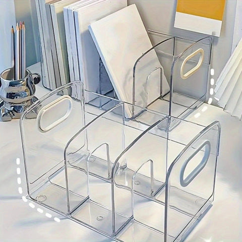 Office Desktop Bookshelf Desk Transparent  Box Workstation Finishing Book Document  Rack Dog collar Book holder stand