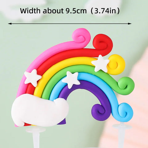 Unicorn Theme Cake Topper Happy Birthday Rainbow Stars Girl Birthday Baby Shower Party  Cake Decoration for Girl's 16th Birthday