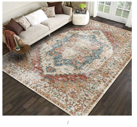 Retro Ethnic Carpets for Living Room Large Area Rugs Home Decor Hallway Boho Carpet Moroccan Bedroom Beside Floor Mat Luxury