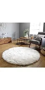 Latepis Area S 10x14 Living Room Rug Washable Grey Faux Sheepskin Fur Rug Fluffy Rug For