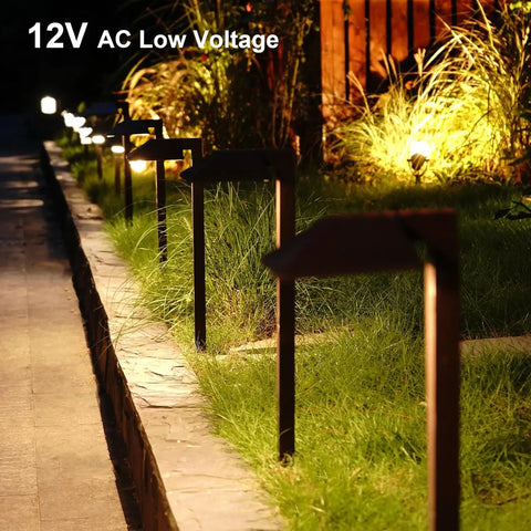 Low Voltage Landscape Path Lights 8PK Kit 0.6W LED Sidewalk Landscape Lighting 22 Lumen Outdoor Electric Walkway & Pathway Light