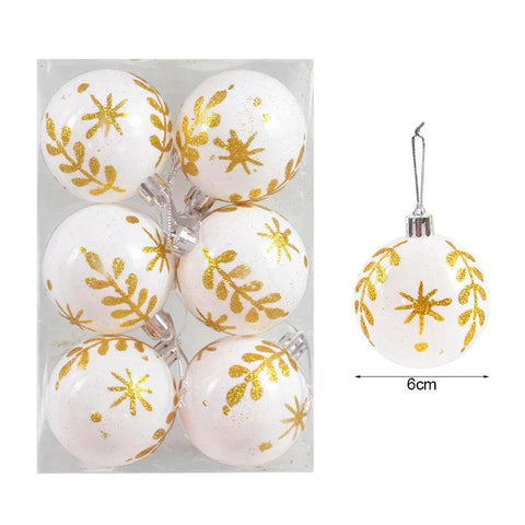 Christmas Ball Ornaments Xmas Tree Hanging Pendant Christmas Decorations for Home Navidad Natal New Year Gift 6Pcs/box 6cm