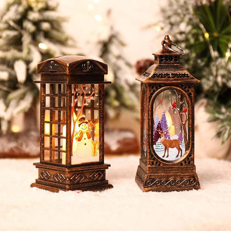 Christmas Telephone Booth Shaped Night Light Xmas Led Lantern Christmas Decoration 2024 for Home Navidad Noel Gift New Year 2025