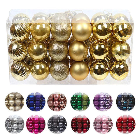 36 Pieces 4CM Christmas Ball Ornament Xmas Tree Decoration Baubles Shatterproof Hanging Pendent Party New Year Christmas Gift