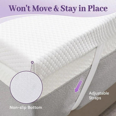 3 Inch Gel Memory Foam Mattress Topper Twin Size, Ventilated High Density Pad for Back Pain, Bed Topper with Removable Soft