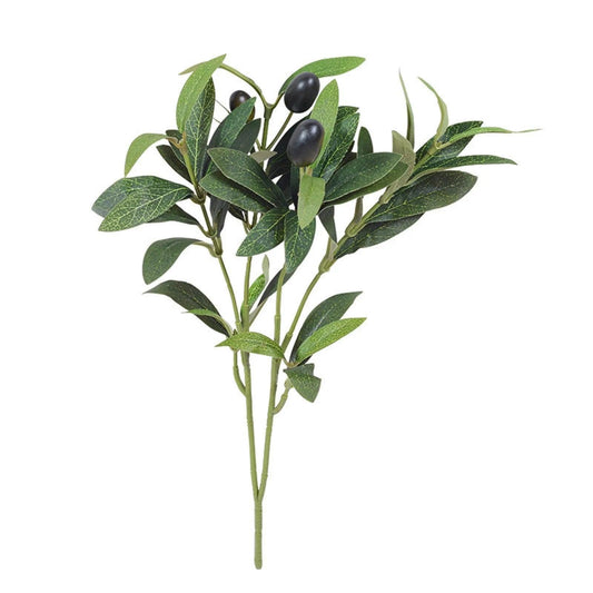 Olive Branches Artificial Greenery Stems Olive Leaves Fruits Silk Plants（1 Pc） Geraniums Artificial Flowers