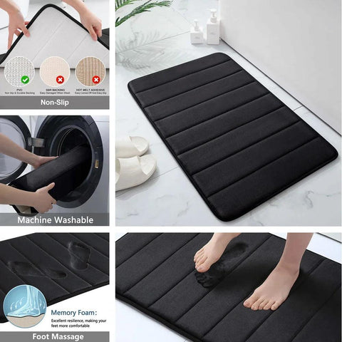 Super Absorbent Bath Mat Memory Foam Carpet Non-slip Bathroom Rug Bathtub Side Floor Rugs Shower Room Doormat Toilet Footpad