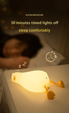 New Adorable and cute rechargeable silicone duck-shaped night light for kids' bedtime - Perfect soft lamp - Lovely portable deco