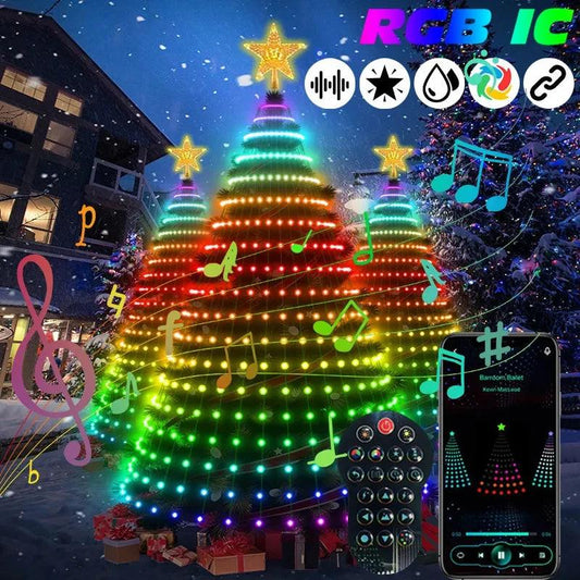 2.1M Christmas Tree Decoration LED Light Strip Bluetooth APP Control Suitable For Christmas Tree Decoration Lights