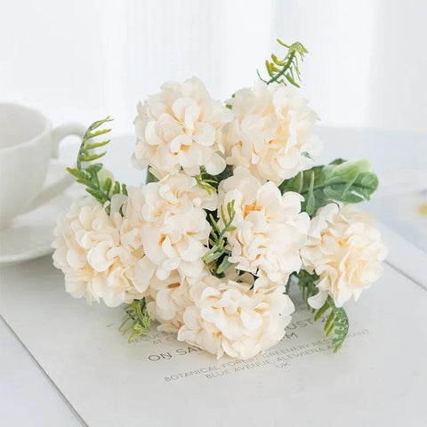 8 heads 5 forks Artificial flowers Hydrangea For Wedding bridal bouquet Decoration Home Floral Arrangement Christmas Accessories