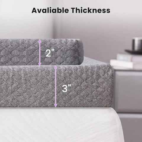 3 Inch Gel Memory Foam Mattress Topper Twin Size, Ventilated High Density Pad for Back Pain, Bed Topper with Removable Soft