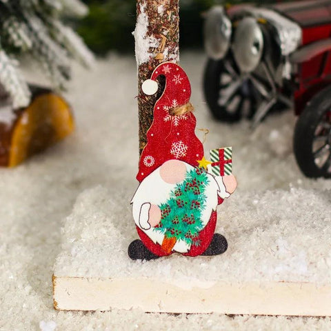 Christmas Gnomes Wooden Pendants Merry Christmas Decorations For Home 2024 Xmas Tree Christmas Ornaments Navidad New Year Gift