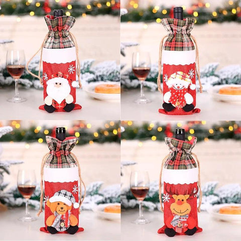 Christmas Wine Bottle Cover Merry Christmas Decoration For Home  Christmas Ornaments Decor Happy New Year 2025 Navid Noel