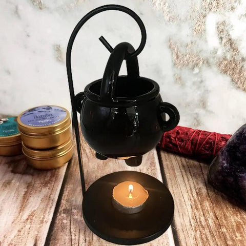 Hanging Cauldron Wax Burner Ornaments Wax Burner Witches Witchcraft Yoga Room Meditation Decor Aroma Diffuser Candle Tealight