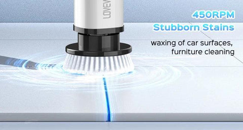 Cordless Electric Spin Scrubber with 7 Replaceable Brush Heads, 3-Speed, Adjustable Handle for Bathroom, Shower, Kitchen