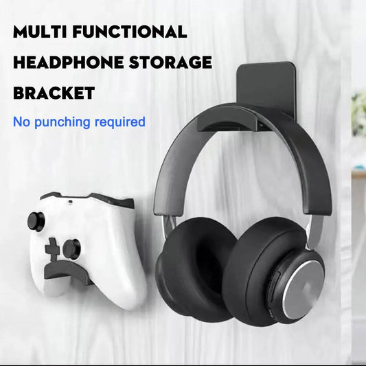 Universal Wall Mounted Headphone Stand Gaming Controller Holder Headset Display Rack Under Desk Hanger Hook For Earphone Bracket