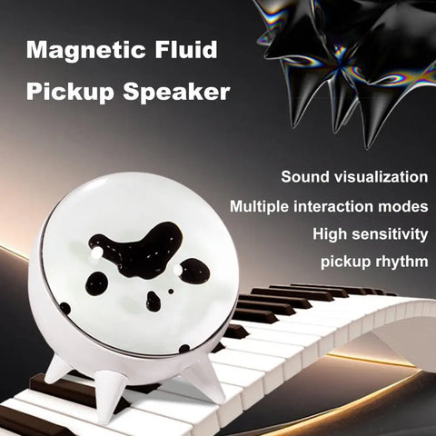 Dancing Ferrofluid Sound Visualizer with Music Rhythm Rechargeable Easy to Use Wireless Magnetic Pickup Music Rhythm Speaker