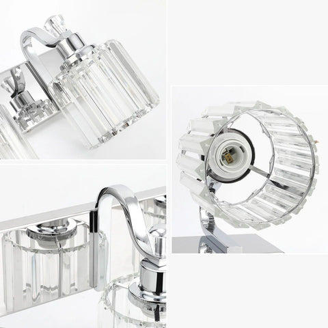 Modern Bathroom Vanity Light Stainless Steel Crystal Vanity Lights Over Mirror Modern Crystal Bathroom Wall Lighting Fixtures