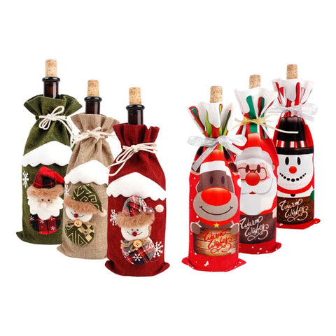 Christmas Wine Bottle Cover Merry Christmas Decoration For Home  Christmas Ornaments Decor Happy New Year 2025 Navid Noel