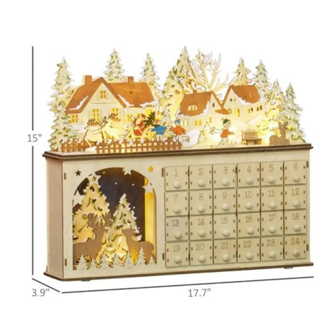 The 2-in-1 Christmas advent calendar and light up Christmas decorations, the 24-day countdown drawer allows you to store things