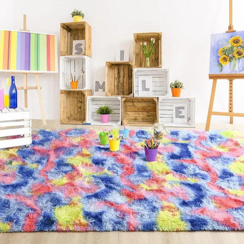 Large Area Rugs for Living Room Bedroom, Fluffy Kids Room Plush Shaggy Nursery Rug Furry Throw Carpets for Boys Girls