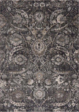 Rustic Farmhouse Living Room Bedroom Dining Room Large Area Rug Style Traditional Floral Look Dark Brown Grey Black Cream