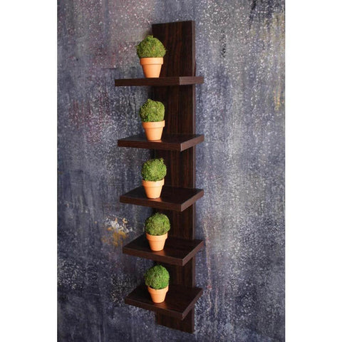 US  30 in. H White MDF 5-Tier Decorative Wall Shelf