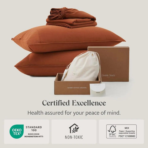 Cotton Tencel Sheets King - Good Housekeeping Award Winner, Cooling Sheets Set King Size, 4 PC Soft Hotel Luxury Bedding Set