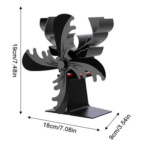 Heat Powered Wood Stove Fan 4 Leaf Fireplace Blower Fan Elk Shaped Wood Stove Accessories Thermal Fan Heater Stove Fan