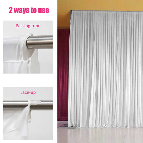 2/3/6 M White Ice Silk Backdrop Curtains Wedding Birthday Photography Stage Drapes Masquerade