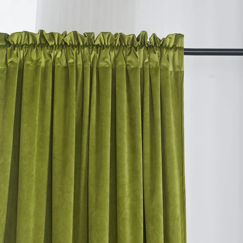 Velvet Curtains 2 Panels Set, Block Light Thermal Insulated Velour Rod Pocket Drapes for Bedroom and Living Room