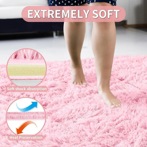 Merelax Soft Modern Indoor Large Shaggy Rug for Livingroom Bedroom Dorm Kids Room Home Decorative, Non-Slip Plush Fluffy Furry