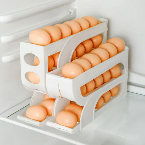 3 Layer / 4 Layer Automatic Egg Roller New Household Kitchen Dedicated Egg Roller Rack Space Saving Large Capacity Egg Organiser