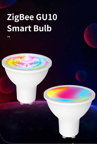 Tuya ZigBee GU10 Smart LED Bulbs RGB C+W White 4.7W Dimmable Lamps Smart Life APP  Control Light Bulbs Work with Alexa/Google